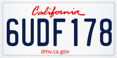 CA license plate 6UDF178