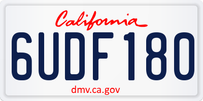 CA license plate 6UDF180