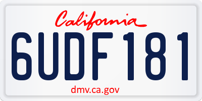 CA license plate 6UDF181