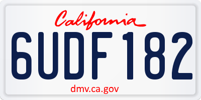 CA license plate 6UDF182