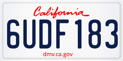 CA license plate 6UDF183