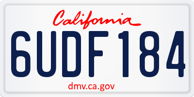 CA license plate 6UDF184