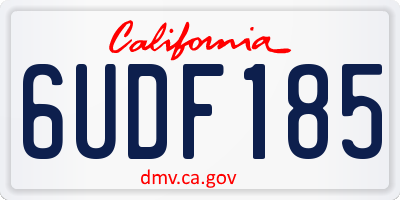 CA license plate 6UDF185