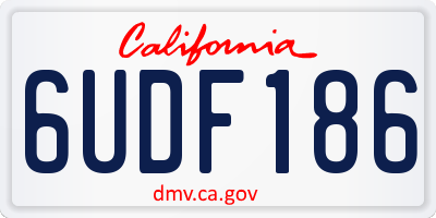 CA license plate 6UDF186