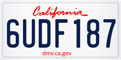 CA license plate 6UDF187
