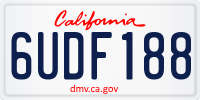 CA license plate 6UDF188