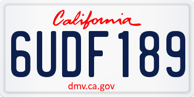 CA license plate 6UDF189