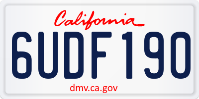 CA license plate 6UDF190