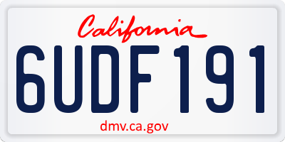 CA license plate 6UDF191
