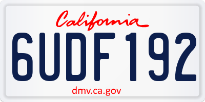 CA license plate 6UDF192