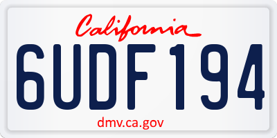 CA license plate 6UDF194