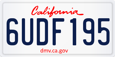 CA license plate 6UDF195