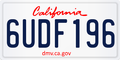 CA license plate 6UDF196