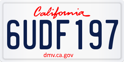 CA license plate 6UDF197