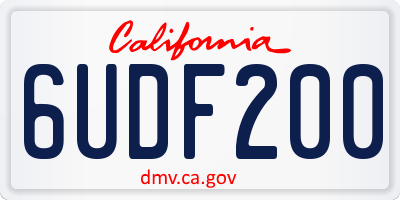CA license plate 6UDF200