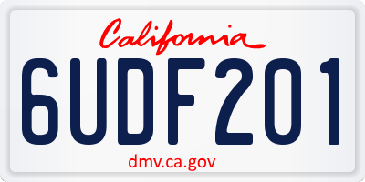 CA license plate 6UDF201