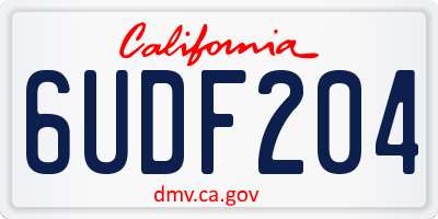 CA license plate 6UDF204