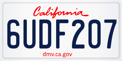 CA license plate 6UDF207