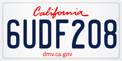 CA license plate 6UDF208
