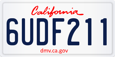 CA license plate 6UDF211