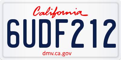 CA license plate 6UDF212