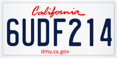 CA license plate 6UDF214