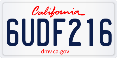 CA license plate 6UDF216