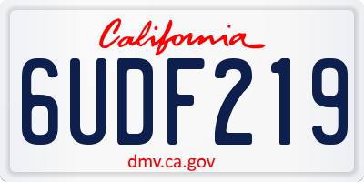 CA license plate 6UDF219