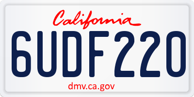 CA license plate 6UDF220