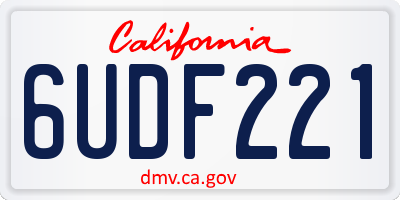 CA license plate 6UDF221