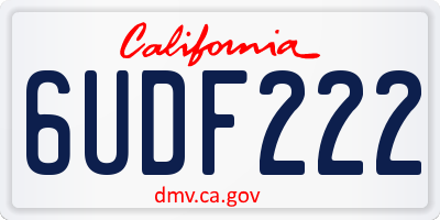 CA license plate 6UDF222