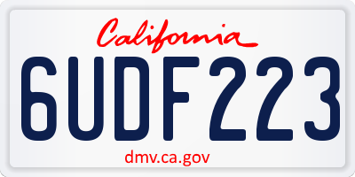 CA license plate 6UDF223