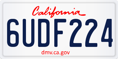 CA license plate 6UDF224