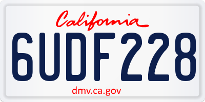 CA license plate 6UDF228