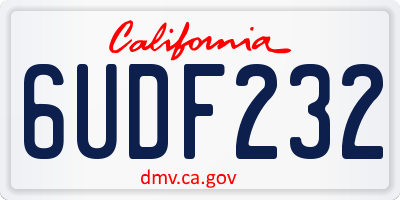 CA license plate 6UDF232