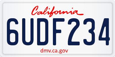CA license plate 6UDF234