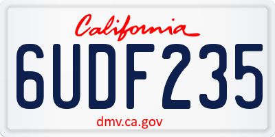 CA license plate 6UDF235