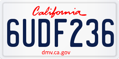 CA license plate 6UDF236