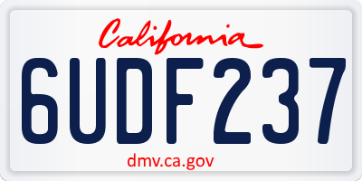CA license plate 6UDF237