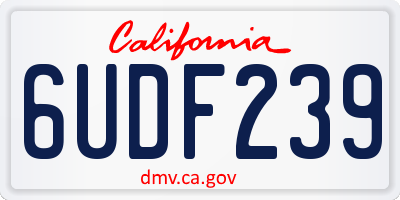 CA license plate 6UDF239