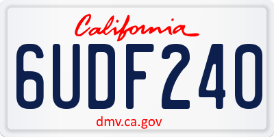CA license plate 6UDF240