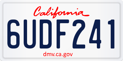 CA license plate 6UDF241