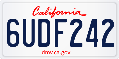 CA license plate 6UDF242