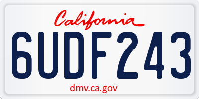 CA license plate 6UDF243