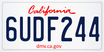 CA license plate 6UDF244
