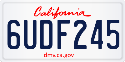 CA license plate 6UDF245
