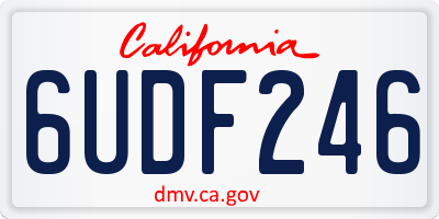 CA license plate 6UDF246