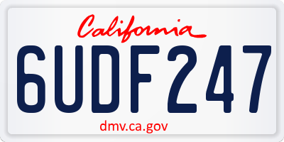 CA license plate 6UDF247