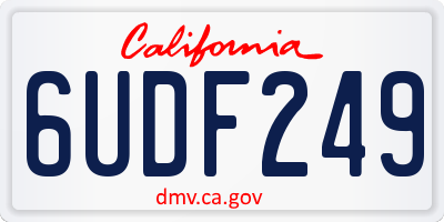 CA license plate 6UDF249