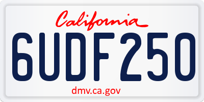 CA license plate 6UDF250